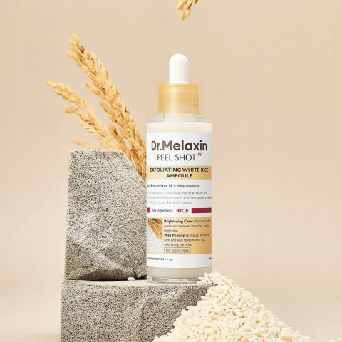 Dr.Melaxin | Peel Shot Exfoliating White Rice Ampoule | Delikatny Peeling Ryżowy Blask i Gładka Cera - 80ml