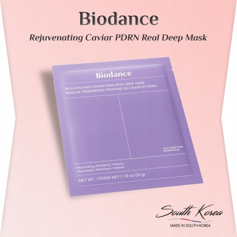 Maska do Twarzy Hydrożelowa Biodance PDRN Caviar Real Deep Mask Koreańska