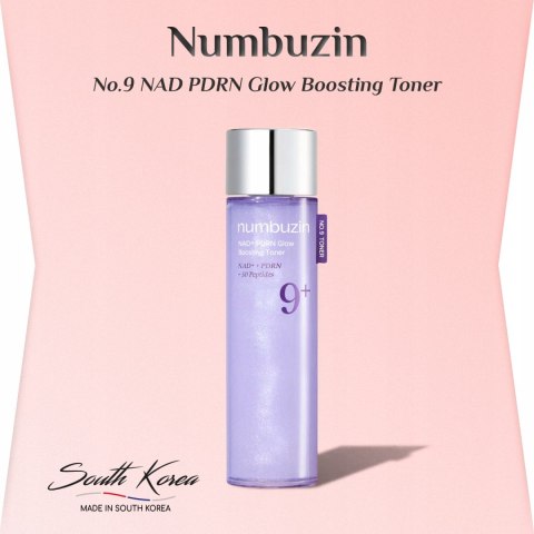 Rozświetlający Toner z NAD i PDRN Numbuzin No.9 150ml Glow Boosting Tonik