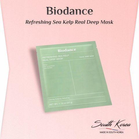 Hydrożelowa Maska do Twarzy Biodance Refreshing Sea Kelp Kojąco-Nawilżająca