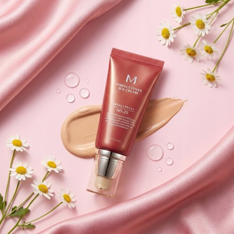 Krem BB Missha M Perfect Cover BB Cream nr 25 Warm Beige Koreański SPF