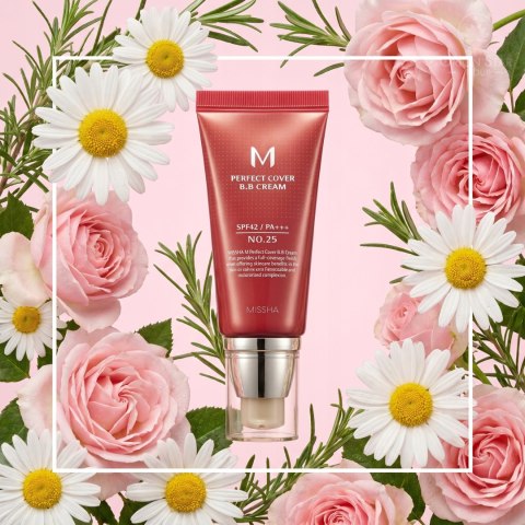 Krem BB Missha M Perfect Cover BB Cream nr 25 Warm Beige Koreański SPF
