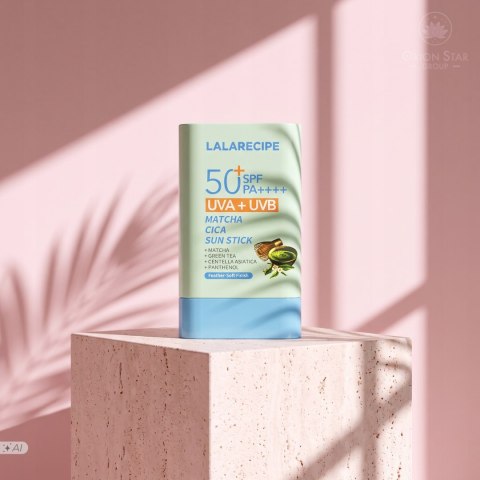 LalaRecipe | Matcha Cica Sun Stick SPF50+ | Koreański Sztyft Przeciwsłoneczny do Twarzy - 20g