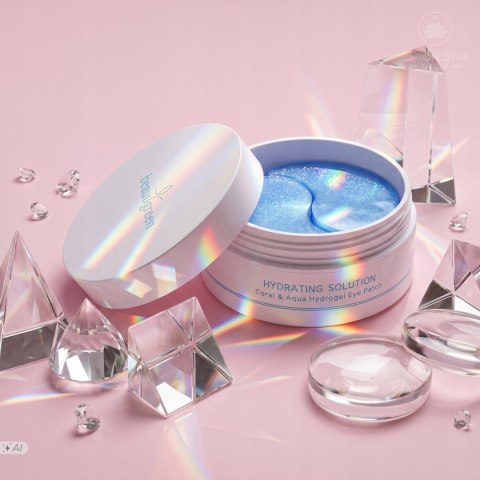 BeauuGreen | Coral & Aqua Hydrogel Eye Patch | Koreańskie Płatki Hydrożelowe pod Oczy - 60 szt.