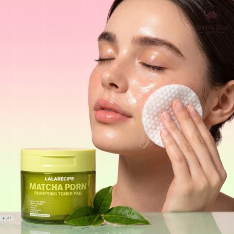 LalaRecipe | Matcha PDRN Purifying Toner Pad | Koreańskie Płatki Tonizujące do Twarzy Oczyszczające - 70szt