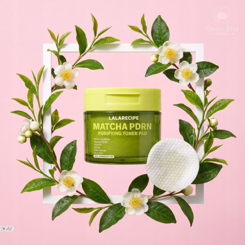 LalaRecipe | Matcha PDRN Purifying Toner Pad | Koreańskie Płatki Tonizujące do Twarzy Oczyszczające - 70szt
