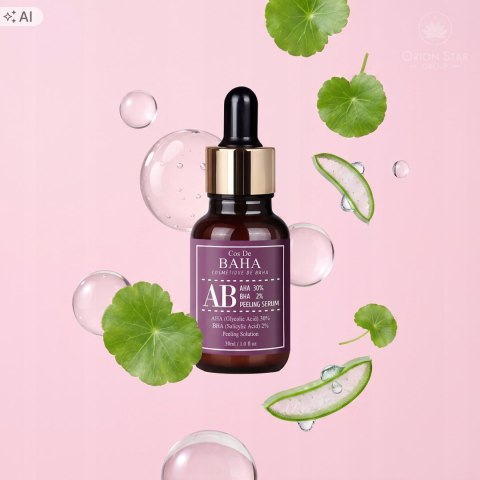 Cos De BAHA | AB AHA/BHA | Koreańskie Serum Złuszczające do Twarzy z Kwasami - 30ml